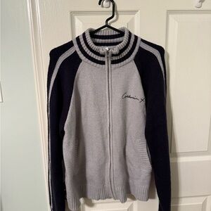 Gray and Black Zip Up Cardigan Sweater